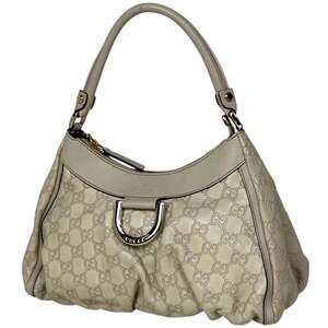 GUCCI Authentic White Leather Shoulder Bag